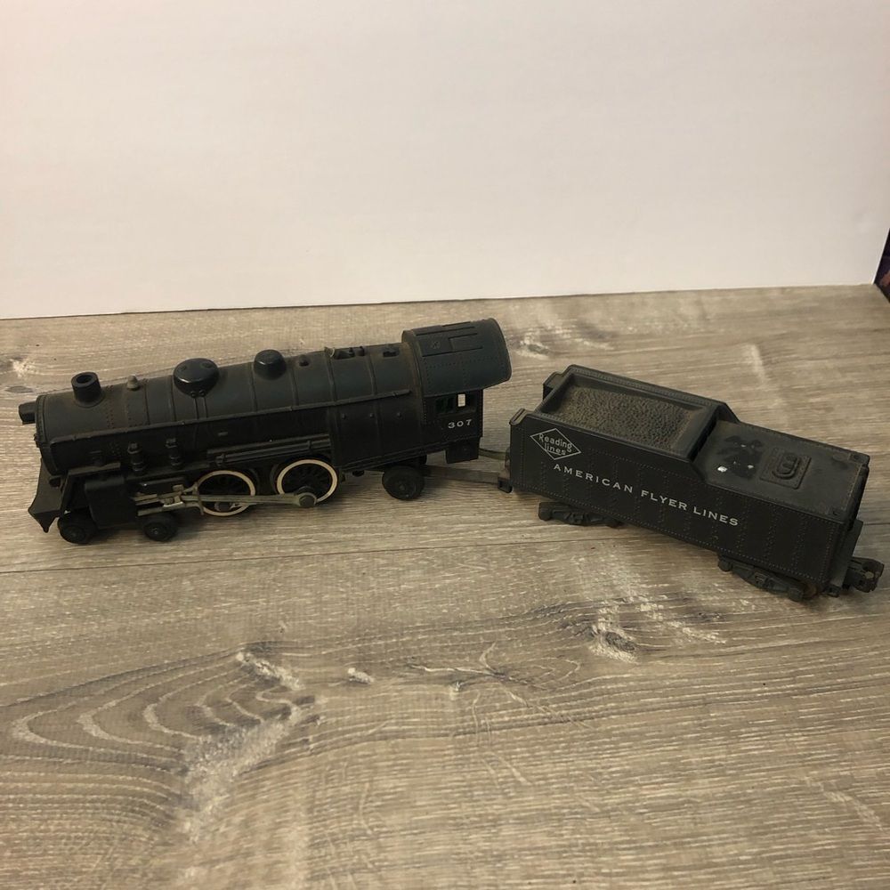 Vintage 50s American Flyer 307 4-4-2 Reading Lines Locomotive & Tender For Parts